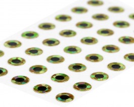 Flat Eyes, Holographic Gold, 4 mm
